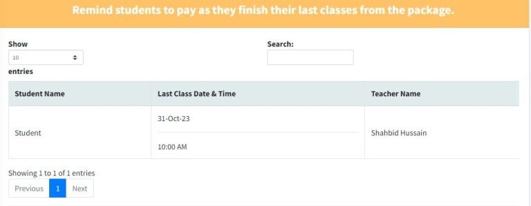 How AICMS Reminds Students to Pay After Their Last Package Class