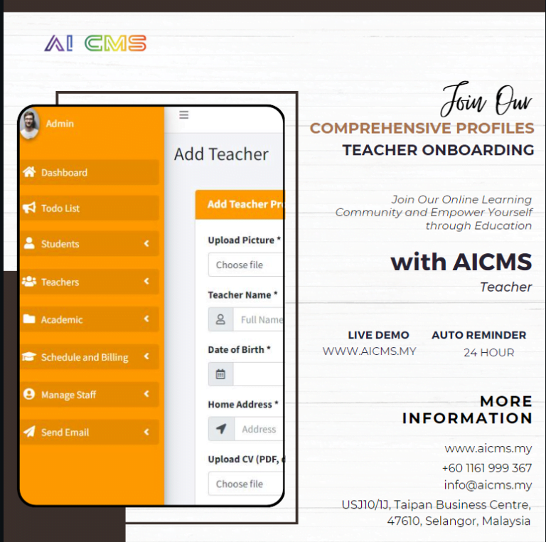 Teacher Onboarding with AICMS Comprehensive Profiles