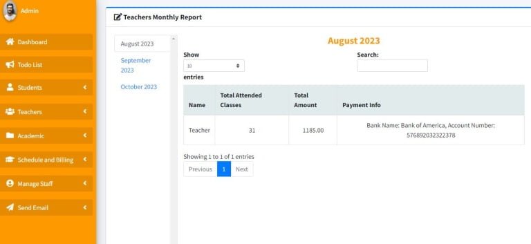 Exploring AICMS Teacher Monthly Record Feature